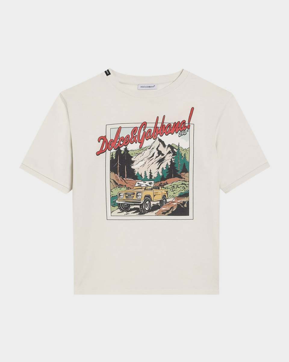Boy's Postcard Graphic-Print Short-Sleeve T-Shirt, Size 4-